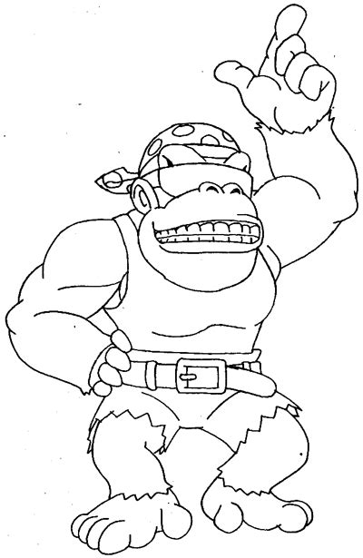 funky kong coloring page